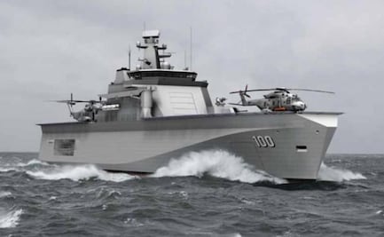 Marina construye buque para misiones de vigilancia y ayuda humanitaria; tendrá hospital y espacio para vehículos aéreos