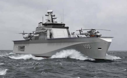 Marina construye buque para misiones de vigilancia y ayuda humanitaria; tendrá hospital y espacio para vehículos aéreos