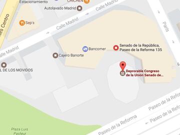También le cambian el nombre a la Cámara de Senadores en Google Maps