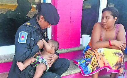 “Recordé a mis niños cuando los tuve en brazos”, dice mujer policía que amamantó a bebé en Acapulco