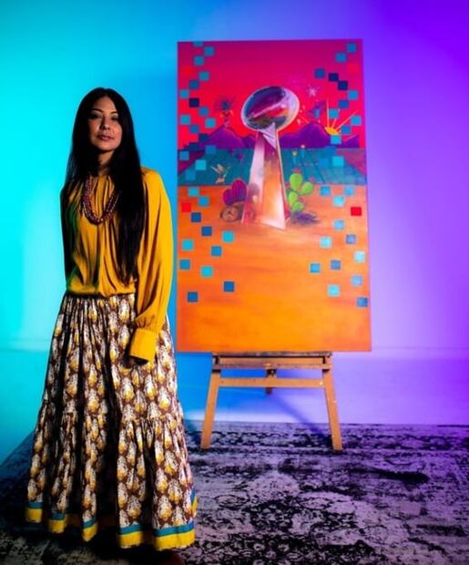 NFL elige a pintora indígena para crear el boleto del Super Bowl