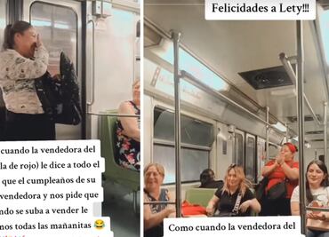 Vendedora del Metro de CDMX sorprende a compañera por cumpleaños; pide a usuarios que le canten las mañanitas