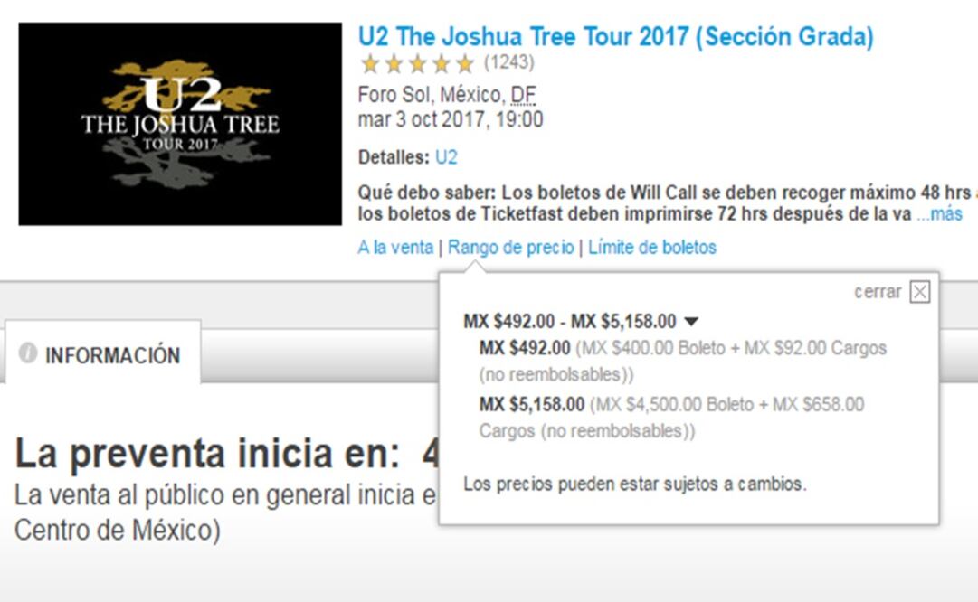 Foto: tomada de Ticketmaster
