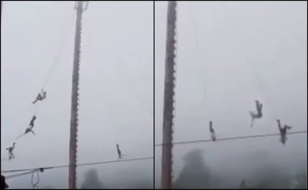 Durante acrobacia, cae volador de Papantla de una altura de 15 metros