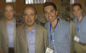 El expresidente de México, Felipe Calderón, y el senador de Movimiento de Regeneración Nacional (Morena) por Coahuila, Luis Felipe Salazar. Foto: Facebook @SalazarLuisFernando