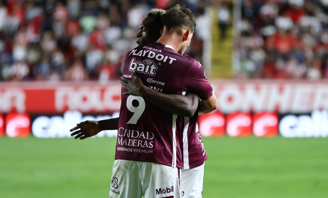 Necaxa en festejo de gol, durante la Jornada 16 del Apertura 2025 - Foto: Imago7