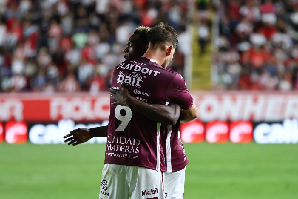 Necaxa en festejo de gol, durante la Jornada 16 del Apertura 2025 - Foto: Imago7