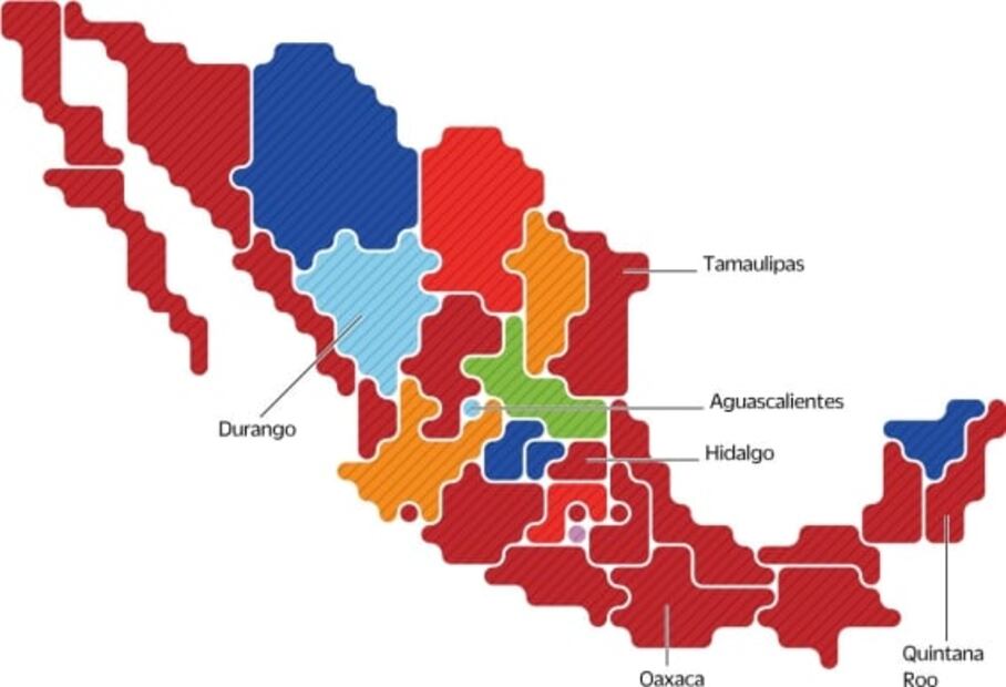 Tres años le tomó a Morena pintar a México de guinda; gobernará en 20 estados