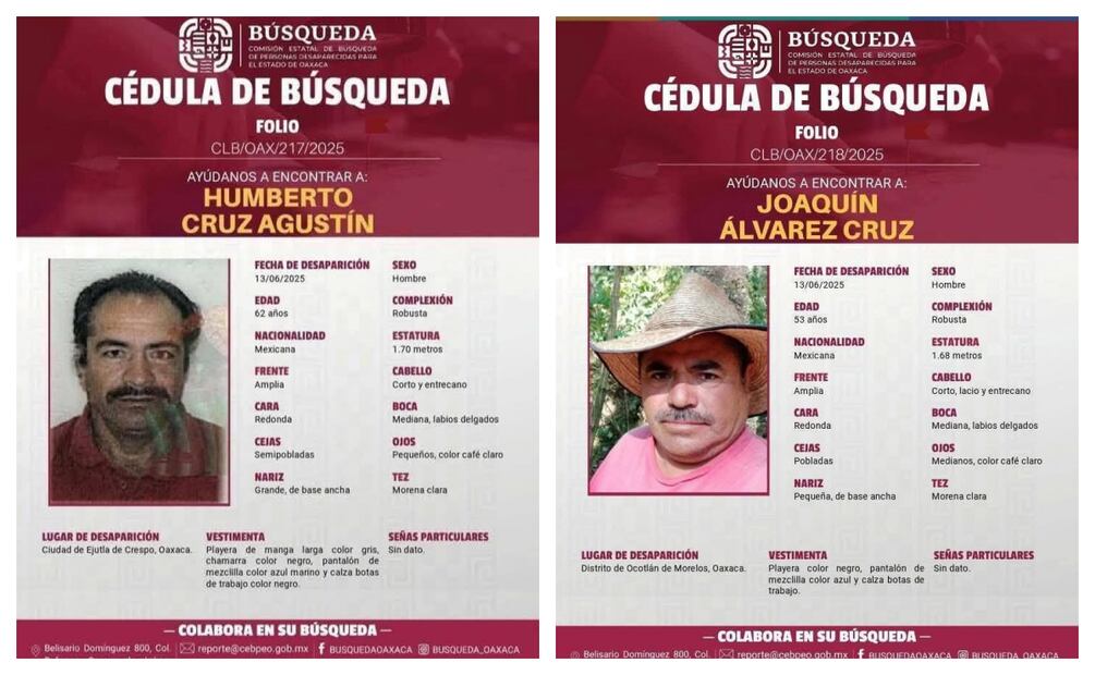 Desaparecidos en Oaxaca. Foto: Especial