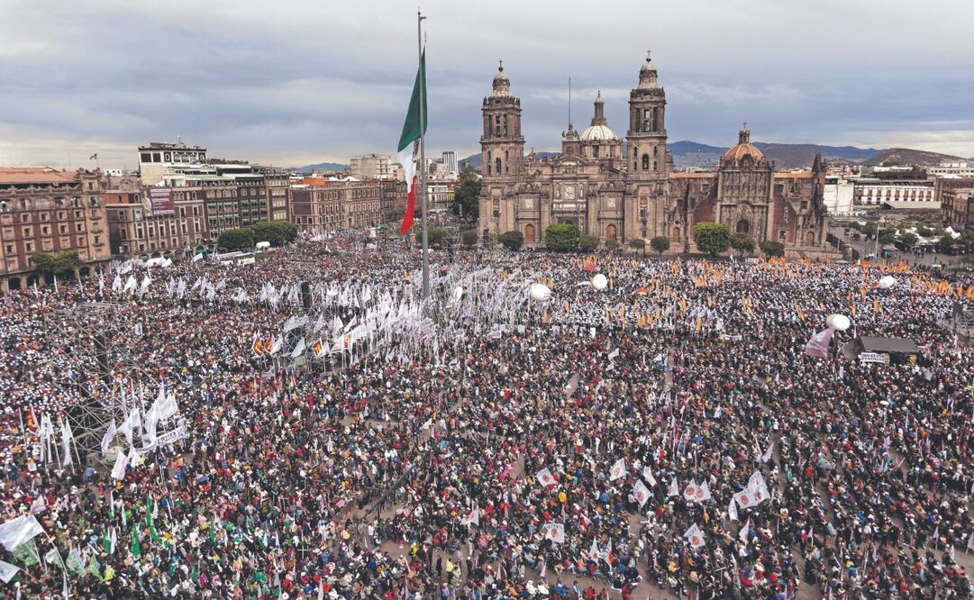Un Zócalo lleno de la militancia de la 4T es la meta de Morena para este domingo, cuando la Presidenta anunciará medidas ante los aranceles. ARCHIVO EL UNIVERSAL