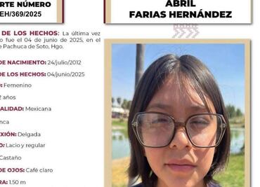 Localizan en Puebla a Abril Farías, menor desaparecida en Hidalgo; estaba con otro adolescente
