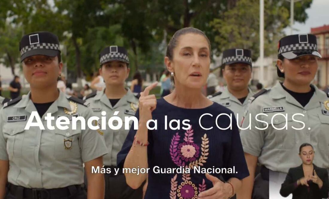 “Vamos por el camino correcto”, dice Sheinbaum en nuevo spot; destaca reducción de 25% en homicidios dolosos. Foto; Captura de pantalla