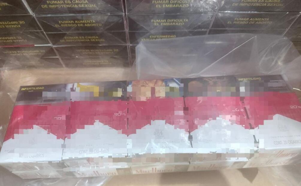 Semar asegura cigarros de procedencia ilícita en Aduana del AICM. Marzo 2026. Imagen: Especial.