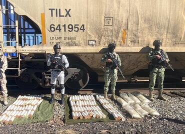 Aseguran 111.5 kilos de metanfetamina ocultos en vagones de ferrocarril en Sonora