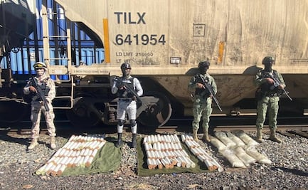 Aseguran 111.5 kilos de metanfetamina ocultos en vagones de ferrocarril en Sonora