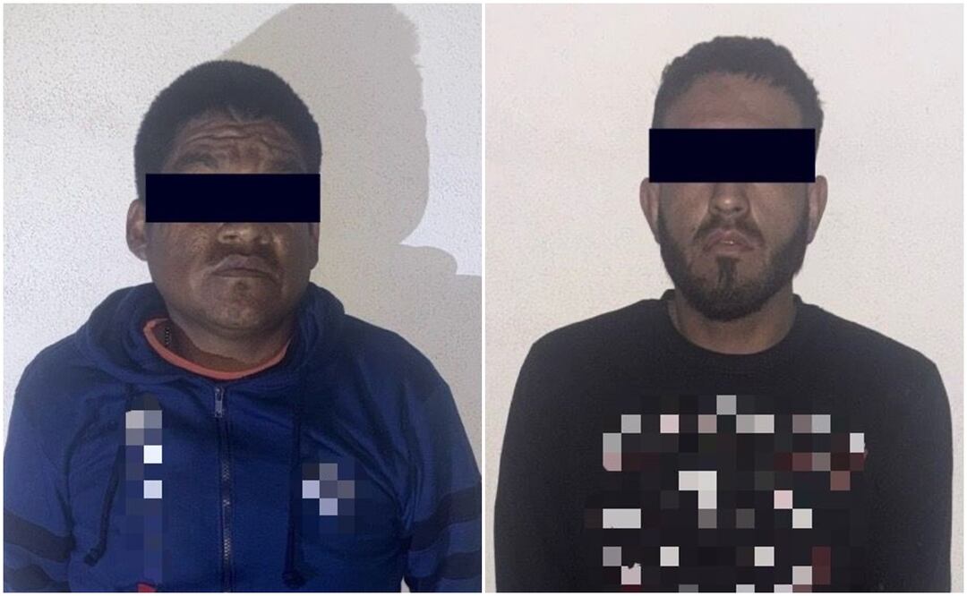 Los detenidos fueron identificados como Fidel “N”, de 40 años, originario de Guerrero, y Pedro Ismael “N”, de 28 años originario de Nogales, Sonora (9/01/2025). Foto: Fiscalía de Sonora