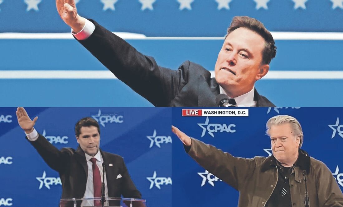 Personajes ultraconservadores se unen al saludo nazi de Elon Musk. (21/02/25) Fotos: Archivo