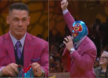 John Cena rinde homenaje a Dos Caras; lució su máscara en su visita a México