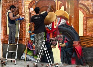 Vandalizan el mural de Los parachicos realizado por el artista Tesk Tesk en Tuxtla, Chiapas; afirman que la pintura es un “atentado” contra las tradiciones