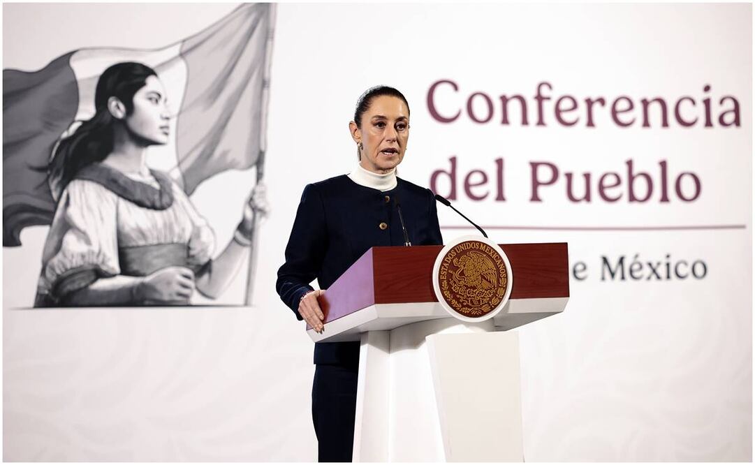 Claudia Sheinbaum, presidenta de México, durante su mañanera en Palacio Nacional, el 13 de enero del 2025. Foto: EFE