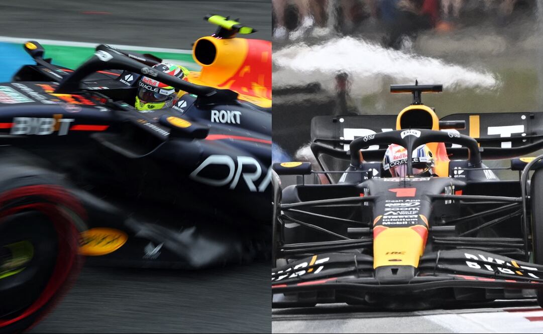 Checo Pérez y Max Verstappen en España- Foto: Especial