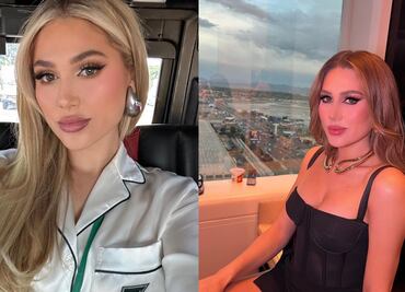 Bralette y pantalones caqui, look de desierto de la esposa del Canelo