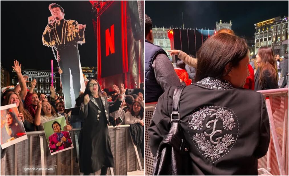 María José Cuevas, director de "Debo, puedo y quiero", serie documental de Netflix de Juan Gabriel, durante la proyección del concierto del Divo en el Zócalo.
Fotos: Instagram