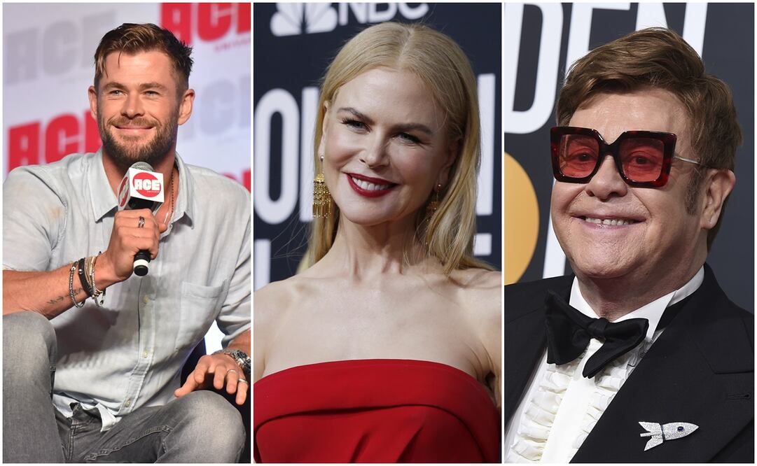 Chris Hemsworth, Nicole Kidman y Elton John, se unen a la lista de famosos que tratan de ayudar. Fotos: AP y Reuters