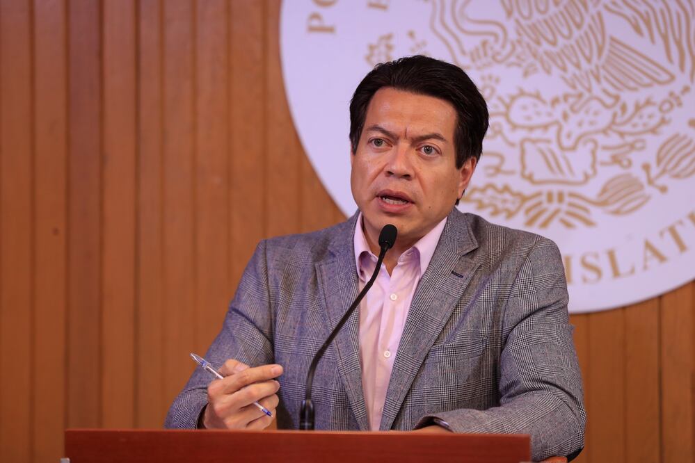 Diputado Mario Delgado en conferencia de prensa sobre la propuesta que impondrá el partido Morena en la Cámara de Diputados (IRVIN OLIVARES. EL UNIVERSAL)