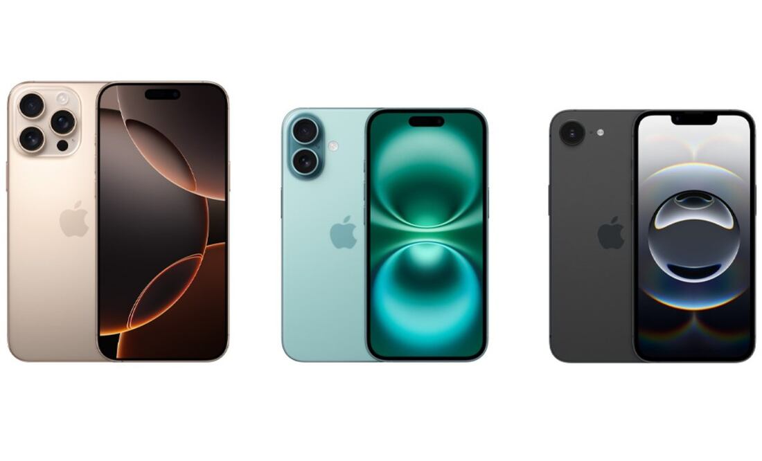 Comparación de la familia iPhone 16. | Imagen: captura de pantalla