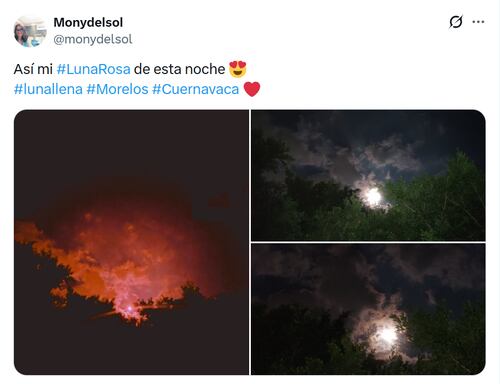 Imágenes de la Luna Rosa 2026. Foto: X