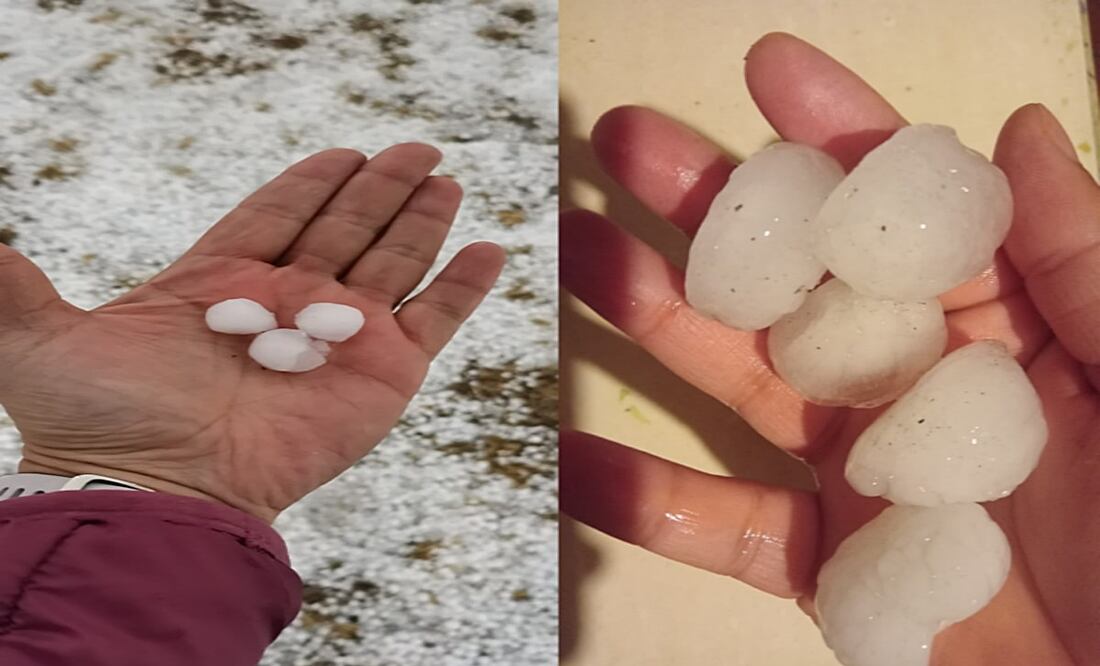 La cantidad de granizo propició que los zapatos de los habitantes de municipios como Tepotzotlán, se hundieran en el hielo hasta unos 20 centímetros Foto: Especial
