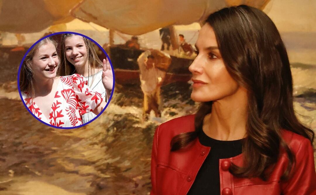 La reina Letizia y sus hijas princesa Leonor y la infanta Sofía. Foto: producción El Universal