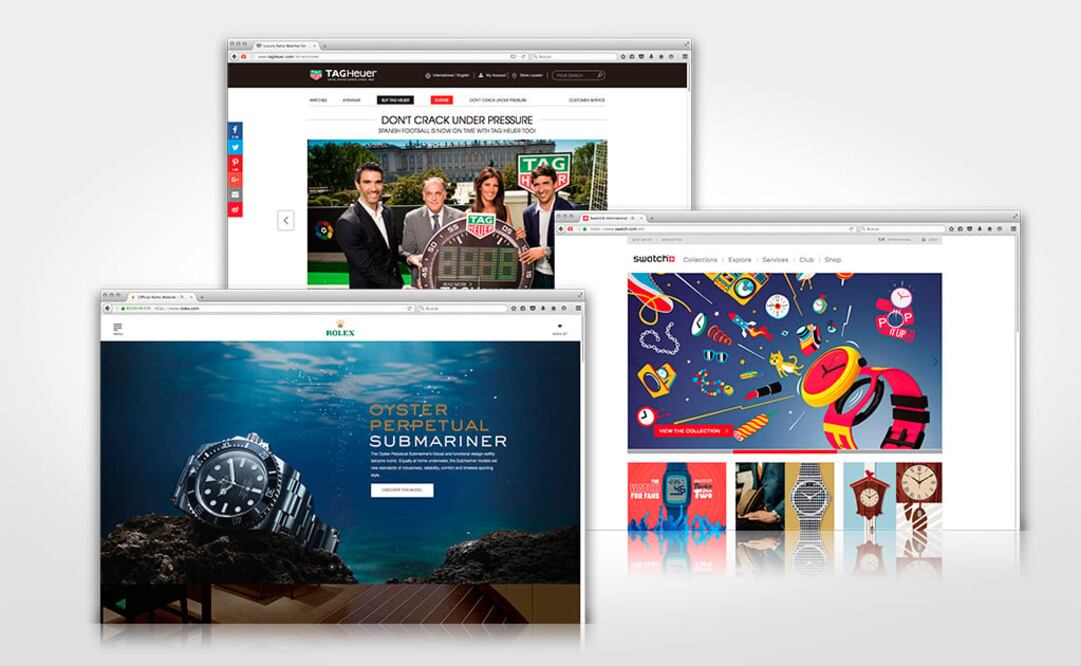 Liderazgo digital: Rolex, Swatch y TAG Heuer ocuparon los tres primeros lugares en visitas a sus sitios web en julio de 2016, según el ranking de Tiempo de Relojes.