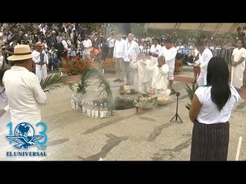 Ofrecen a la madre tierra aguardiente, pollo y tortillas para construir Tren Maya