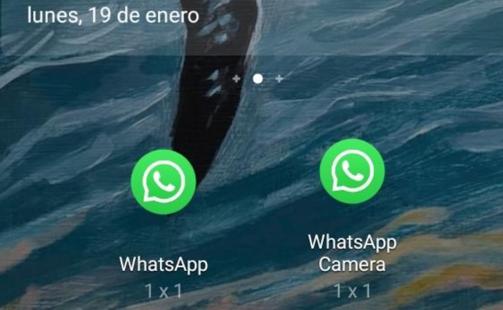 Puedes encontrar la cámara secreta de WhatsApp en los Widgets de tu celular. Foto: Captura de pantalla