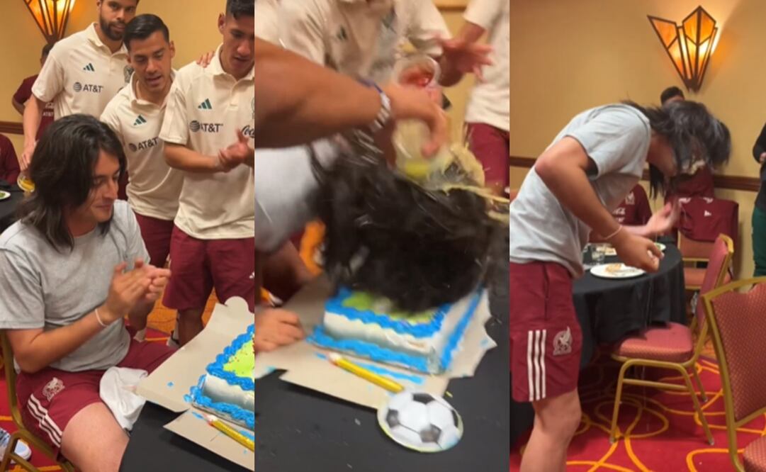 Carlos Acevedo en su cumpleaños con la Selección Mexicana