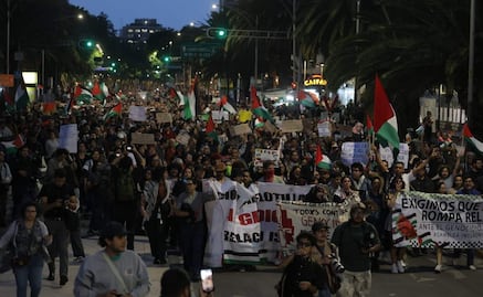 Manifestantes pro Palestina se movilizan en la CDMX; bloquean Paseo de la Reforma
