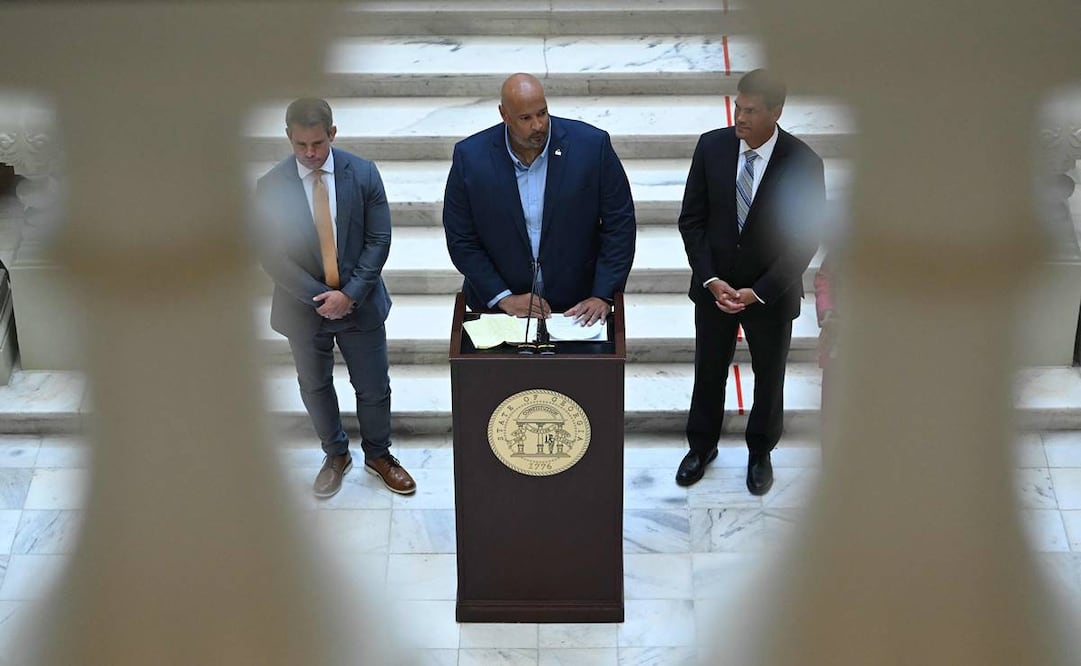 El exoficial de policía del Capitolio de los Estados Unidos, Harry Dunn. Foto: AFP