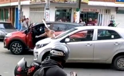 Video. Conductores se persiguen con machetes por imprudencia vial en Colombia