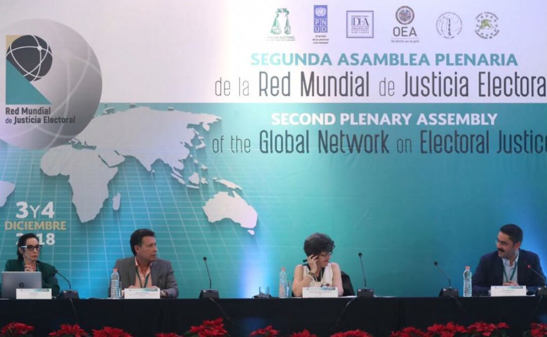 La magistrada presidenta de la Sala Superior del TEPJF fue entrevistada en el marco de la Segunda Asamblea Plenaria de la Red Mundial de Justicia Electoral que se realiza en Cancún. FOTO: @TEPJF_informa