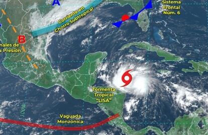 Tormenta tropical “Lisa” se encuentra al este-sureste de Puerto Costa Maya, Quintana Roo