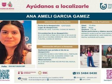 Buscan a Ana Ameli García, estudiante de Biología de la UNAM; desapareció en Tlalpan