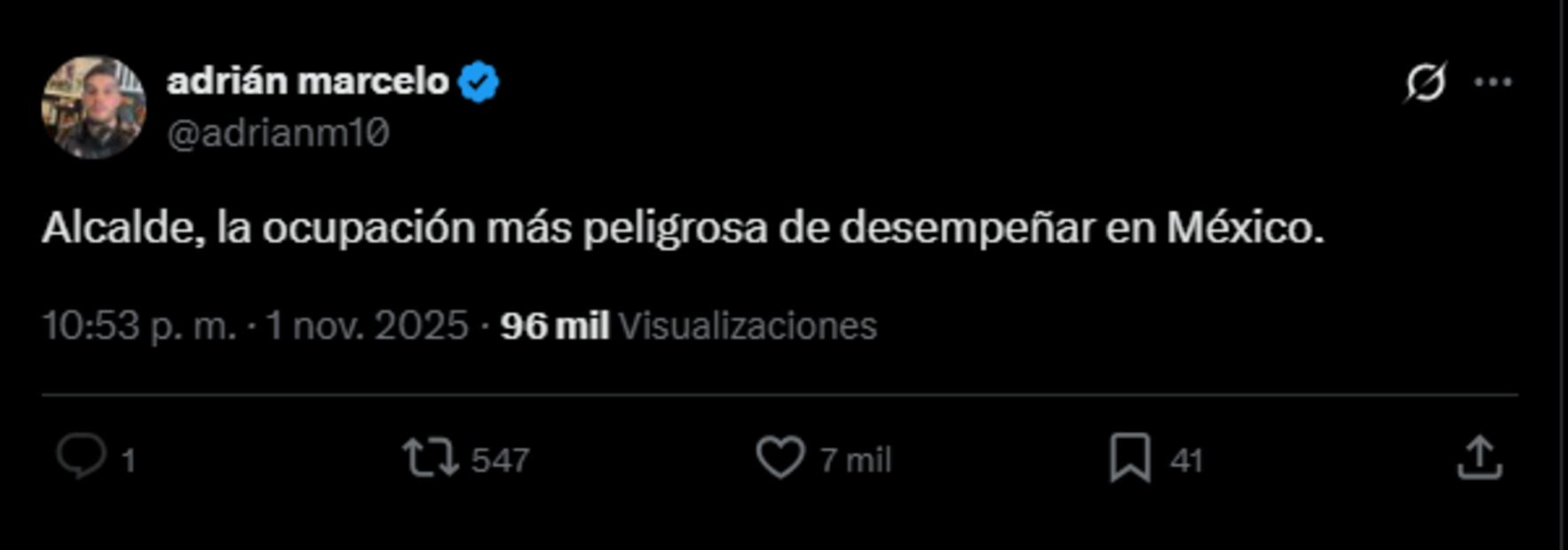 Adrián Marcelo desata debate en la red. Foto: Captura de pantalla