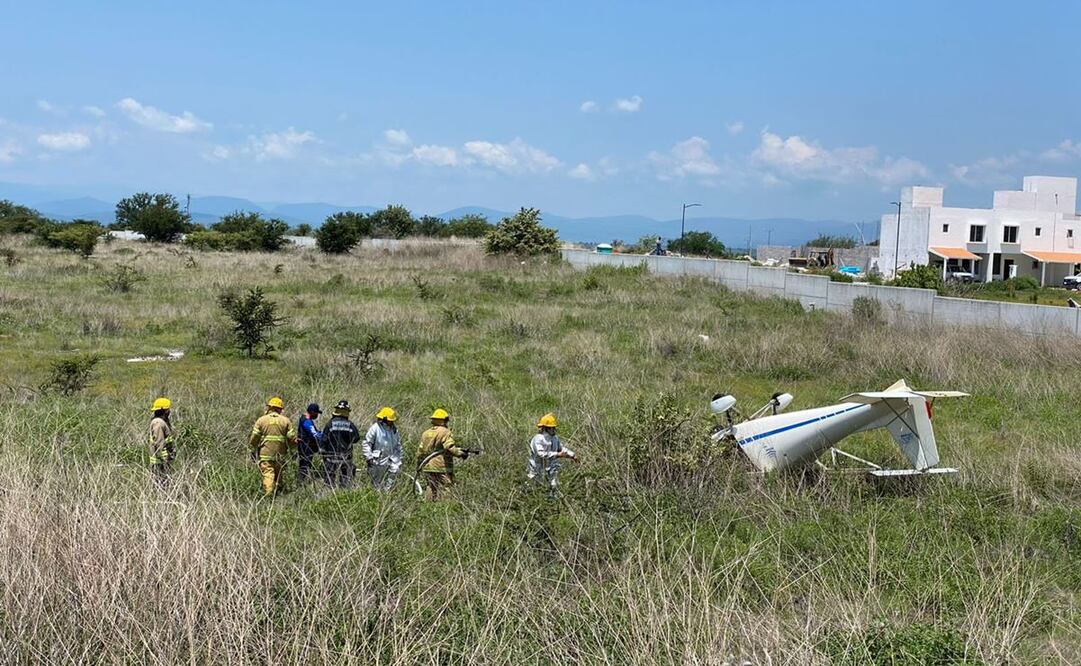 Cae avioneta sobre fraccionamiento en Santa Fe, Xochitepec. Foto: EL GRÁFICO Morelos
