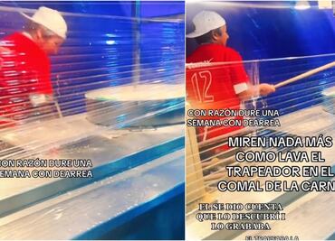 VIDEO: Exhiben a taquero en TikTok por lavar trapeador en comal de puesto callejero en CDMX