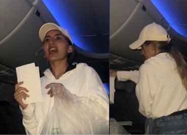 VIDEO: Mujer vende donas en pleno vuelo y la apodan “Lady Krispy Kreme”