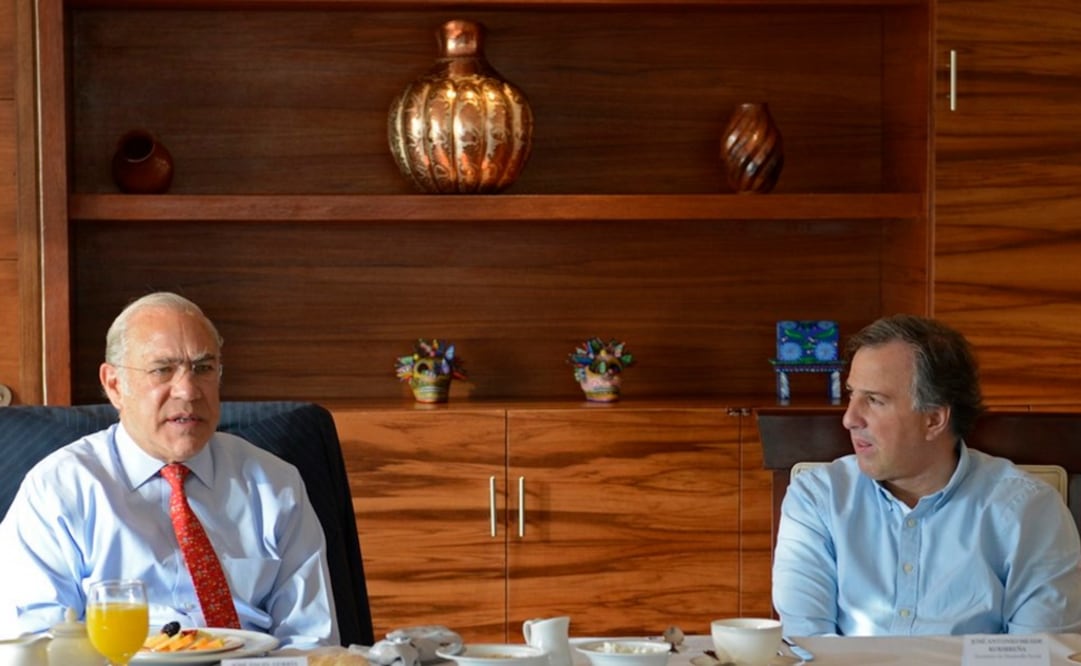 El titular de la Sedesol, José Antonio Meade, se reunió esta mañana con el secretario general de la OCDE, José Ángel Gurría. (Foto: Tomada de @JoseAMeadeK)
