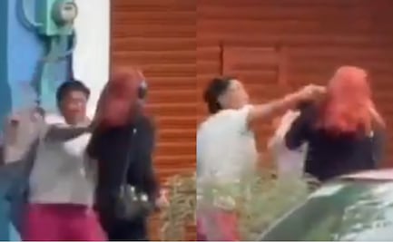 VIDEO: Mujer en situación de calle agrede a joven en plena vía pública; escena se vuelve viral en redes
