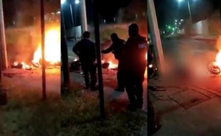 Motociclistas derrapan y mueren calcinados tras estallar tanque de gasolina en CDMX